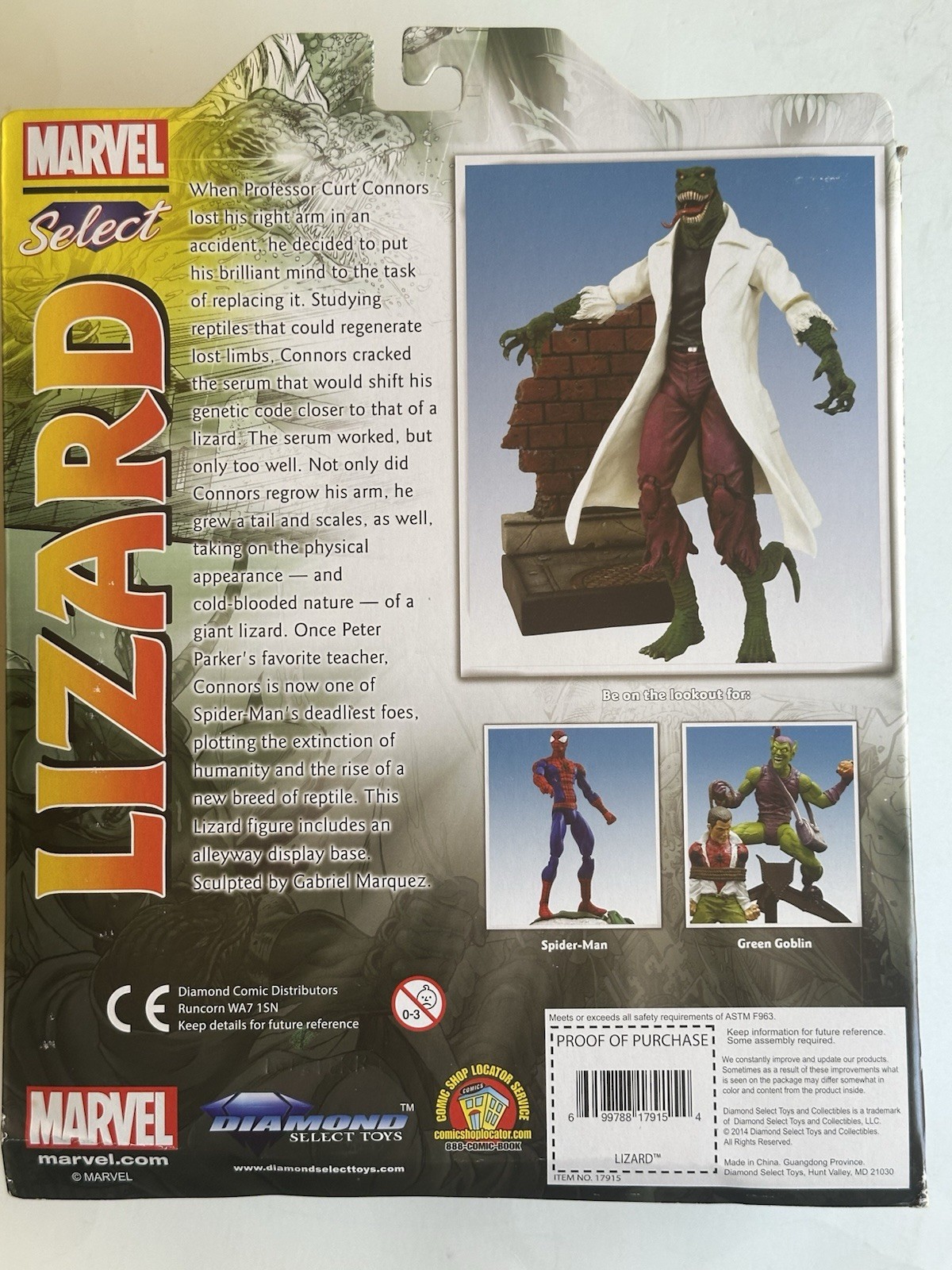 Marvel Diamond Select The Lizard Action Figure Spider-Man Villain | NIB | New