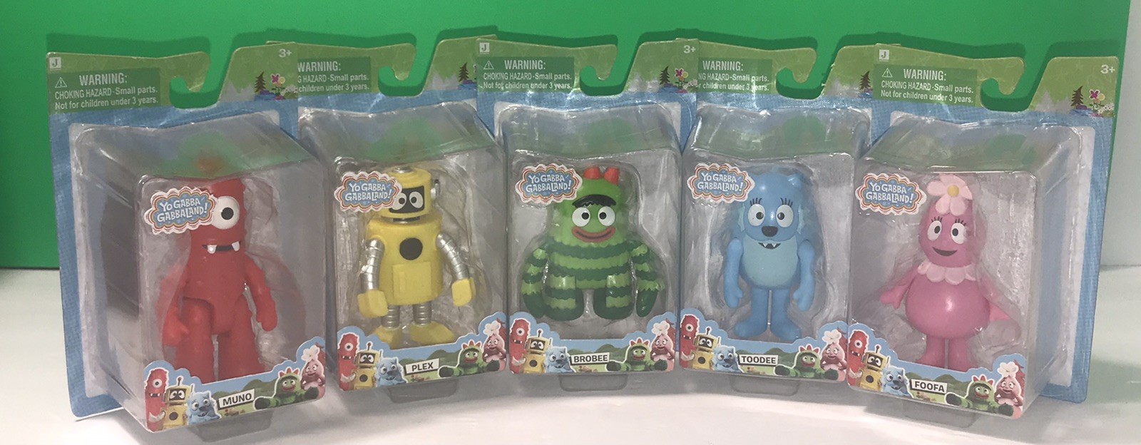 Yo Gabba Gabbaland Figures Muno Plex Toodee Brobee Foofa Set of 5 NEW