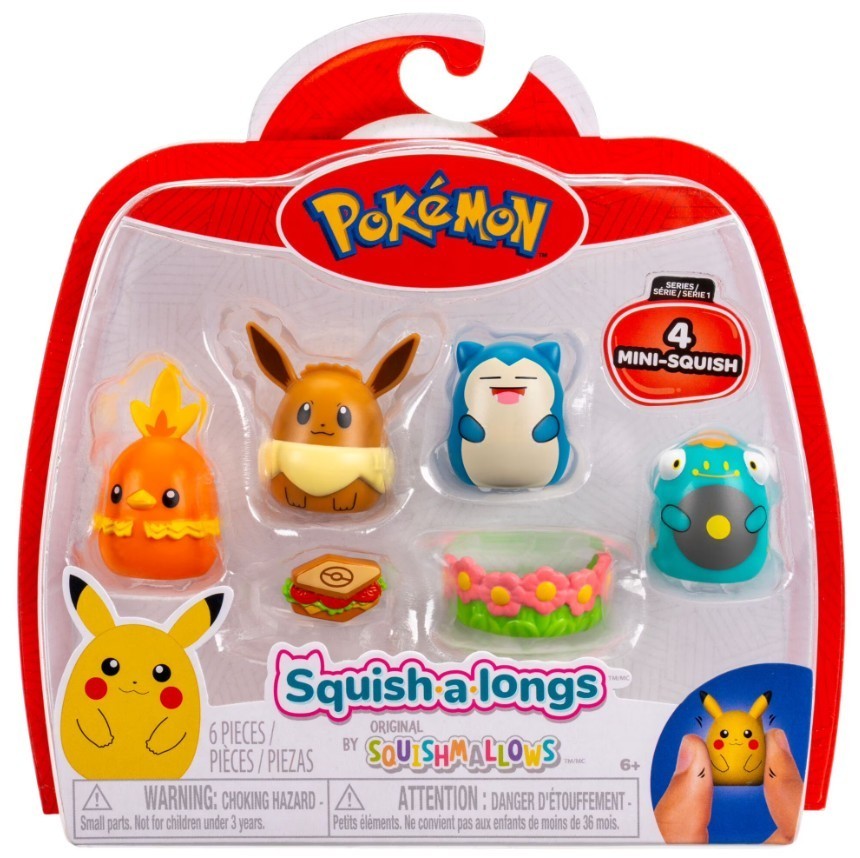 New Pokemon Squishmallows Squish A Longs Squishalongs 4 Mini Series 1 Eevee