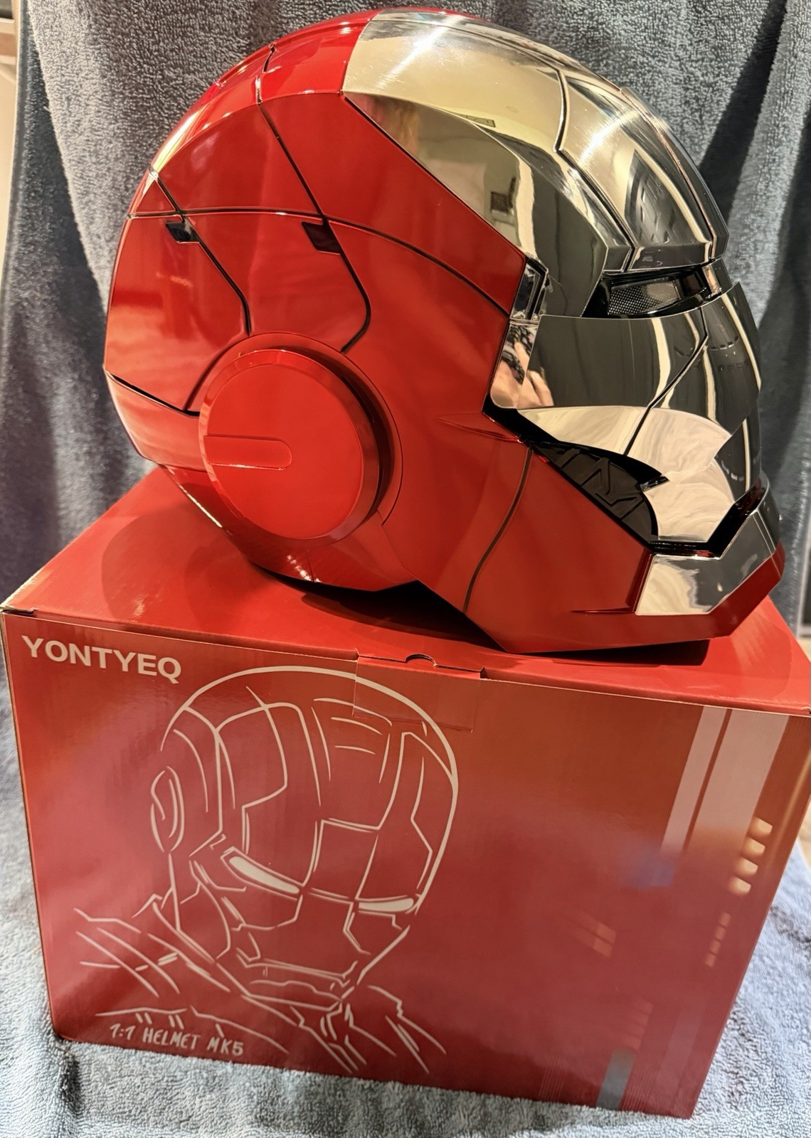 Iron Man Helmet with Voice, Touch & Remote Control – MK 5 V Red Silver