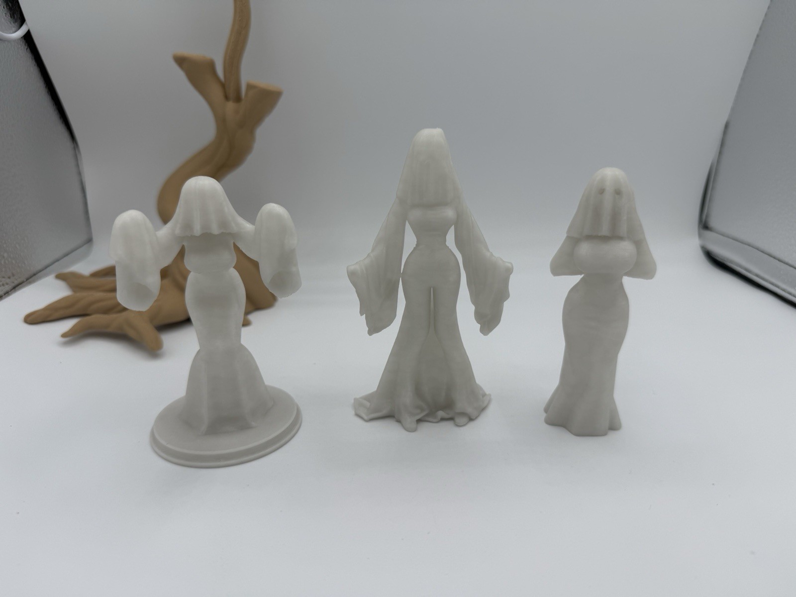 3D Printed Ghost Girl Halloween Figure You Get 3 (Luminous purple) Medium 4.2”