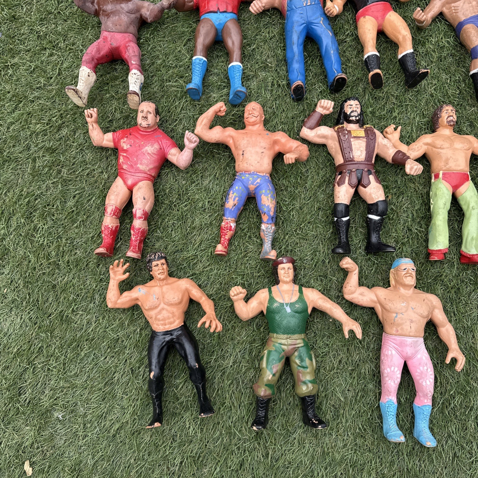 Lot Of 19- WWF TITAN SPORTS LJN COLLECTIBLE WRESTLERS 8 “ Plus RING