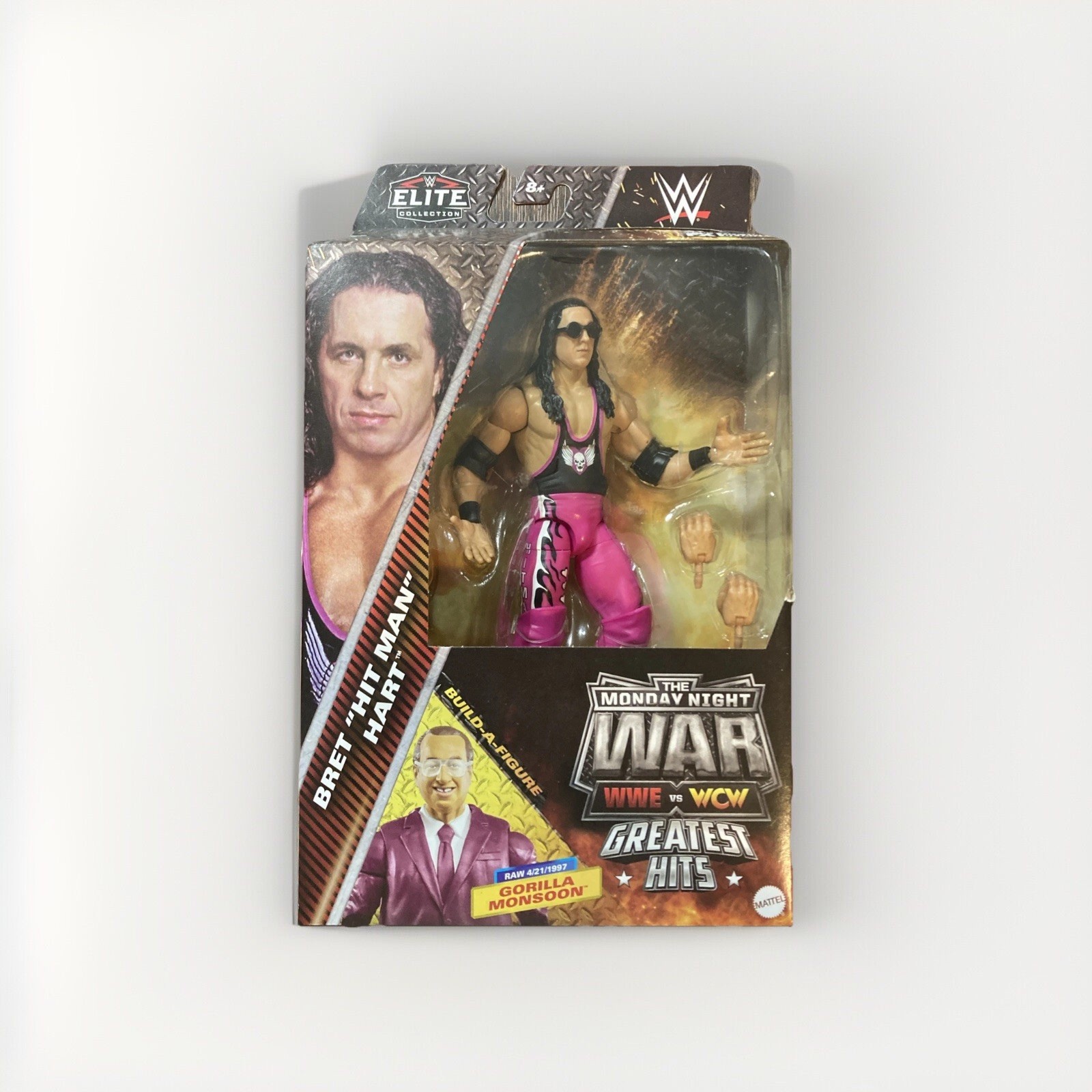 WWE Elite Monday Night Wars Greatest Hits Wave Bret “Hitman” Hart 2 w/ BAF New