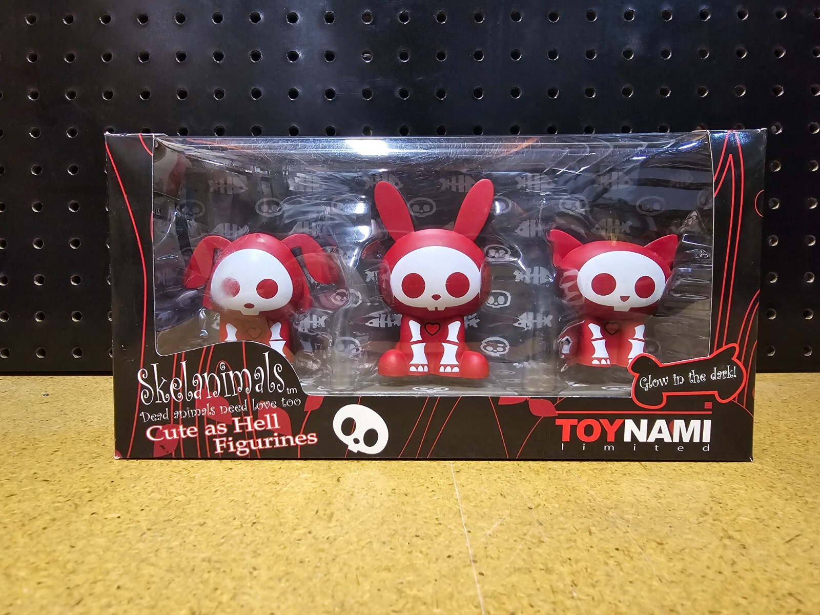 3″ Skelanimals PVC Figurine Box Set – New – Cute As Hell Dog, Cat & Rabbit