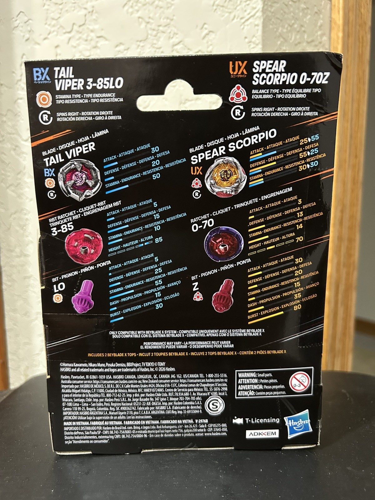 Beyblade X Tail Viper 3-85 Low Orb Spear Scorpio 0-70 Zapp Hasbro New Release