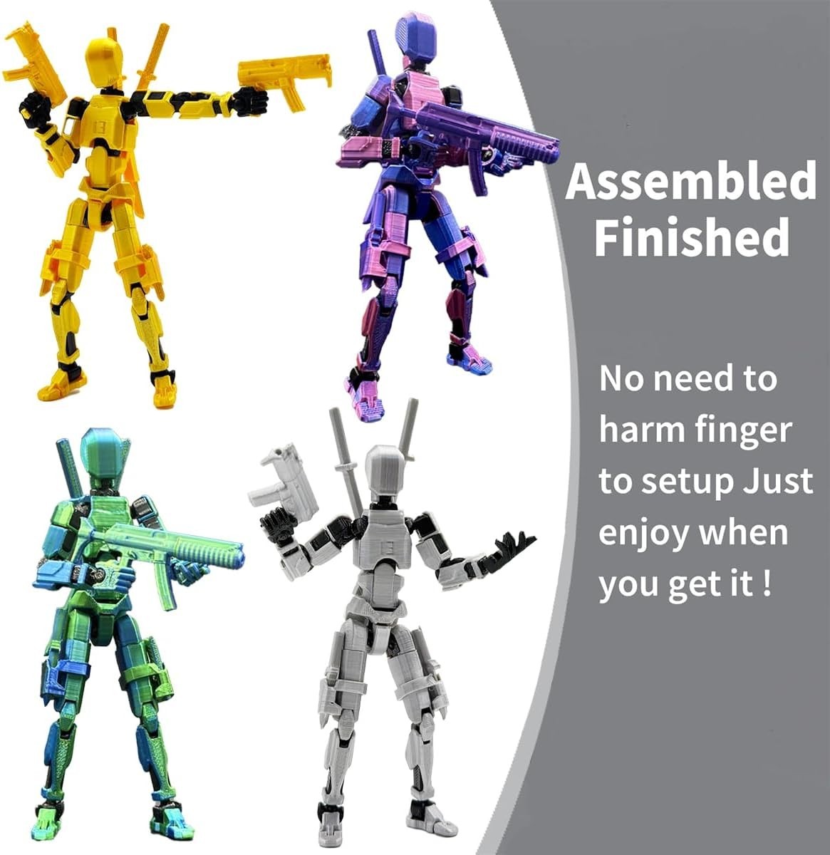 T13 Action Figure Set (Assembly Completed), 3D Printed Multi-Jointed, Titan 13A