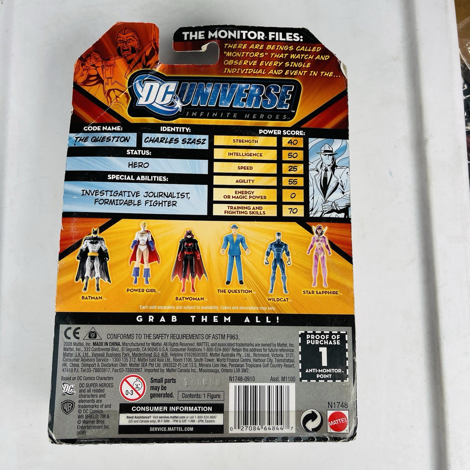 The Question Trench coat variant DC infinite Universe NIP 3.75” Series 1 #14