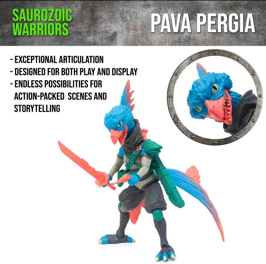 Pava Pergia Boss Fight Studio Saurozoic Warriors Indie Dinosaur Action Figures