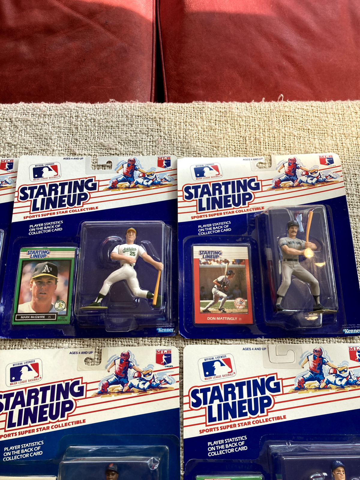 Lot of 8 Starting Lineup Figures 1988-1989 McGwire Seitzer Puckett Saberhagen