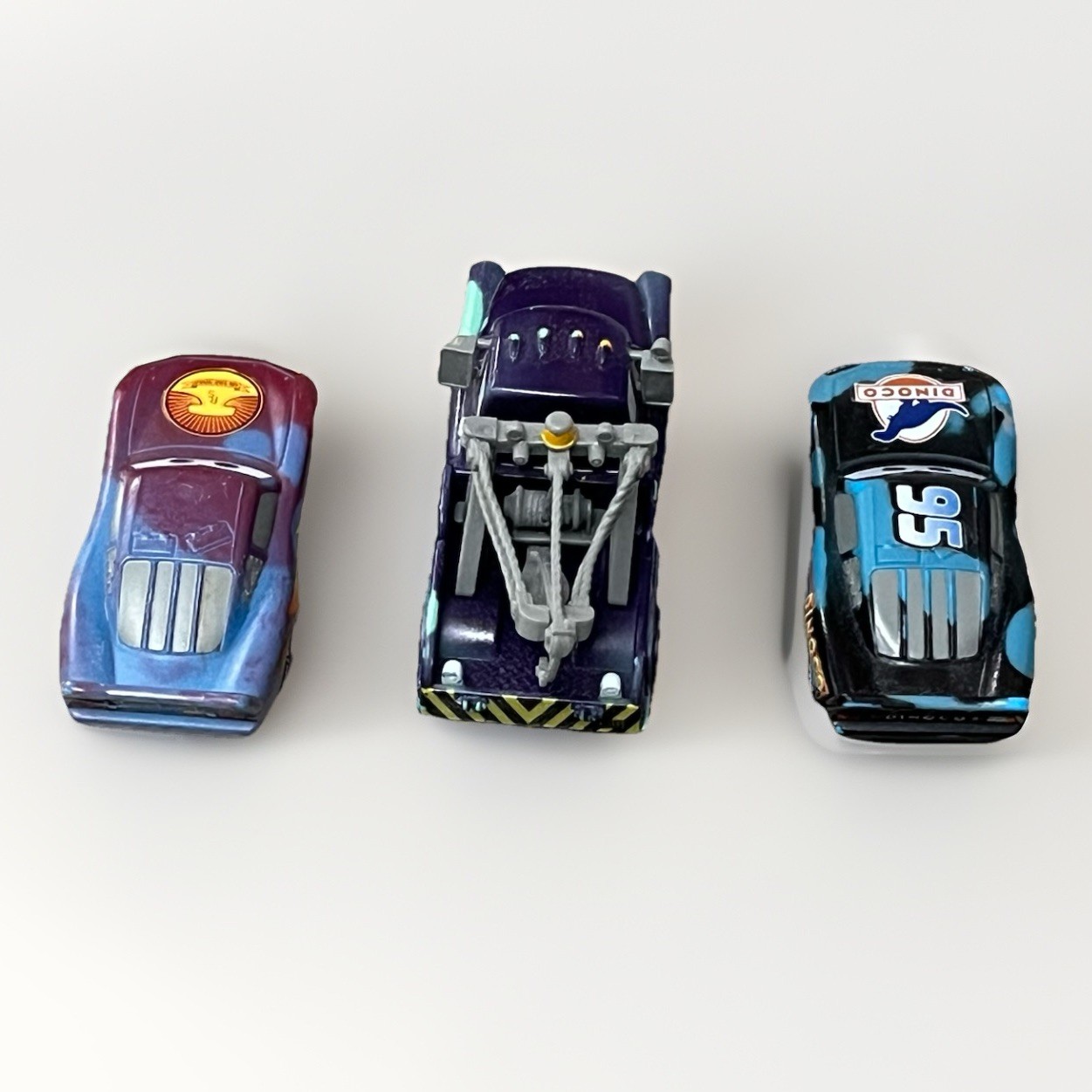 Pixar Cars Color Changing Vehicle Tow Mater Lightning McQueen Plastic Car Lot 3x
