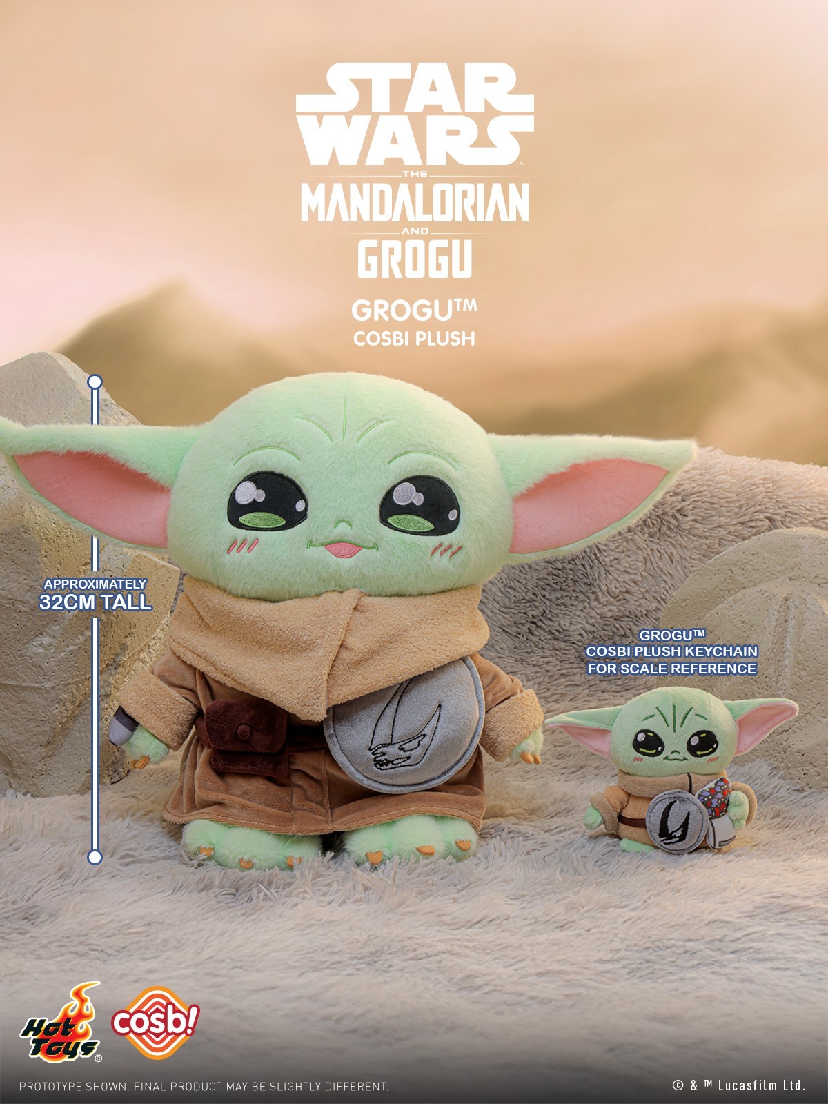 Hot Toys Disney+ Star Wars The Mandalorian & Grogu ( 32cm ) Grogu Cosbi Plush