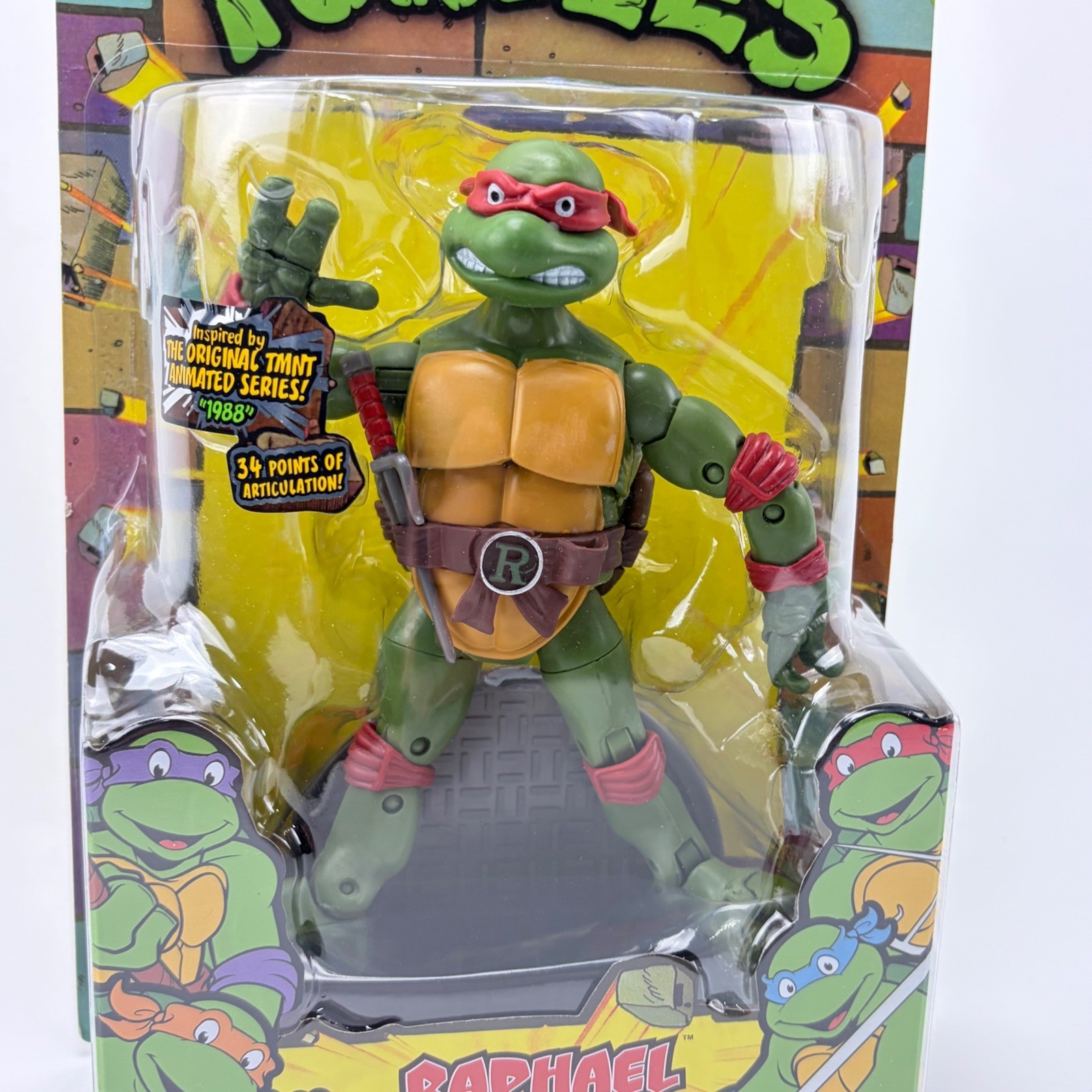 Playmates TMNT Classic Collection Raphael 1988 Animated Series Figure 91084 NEW