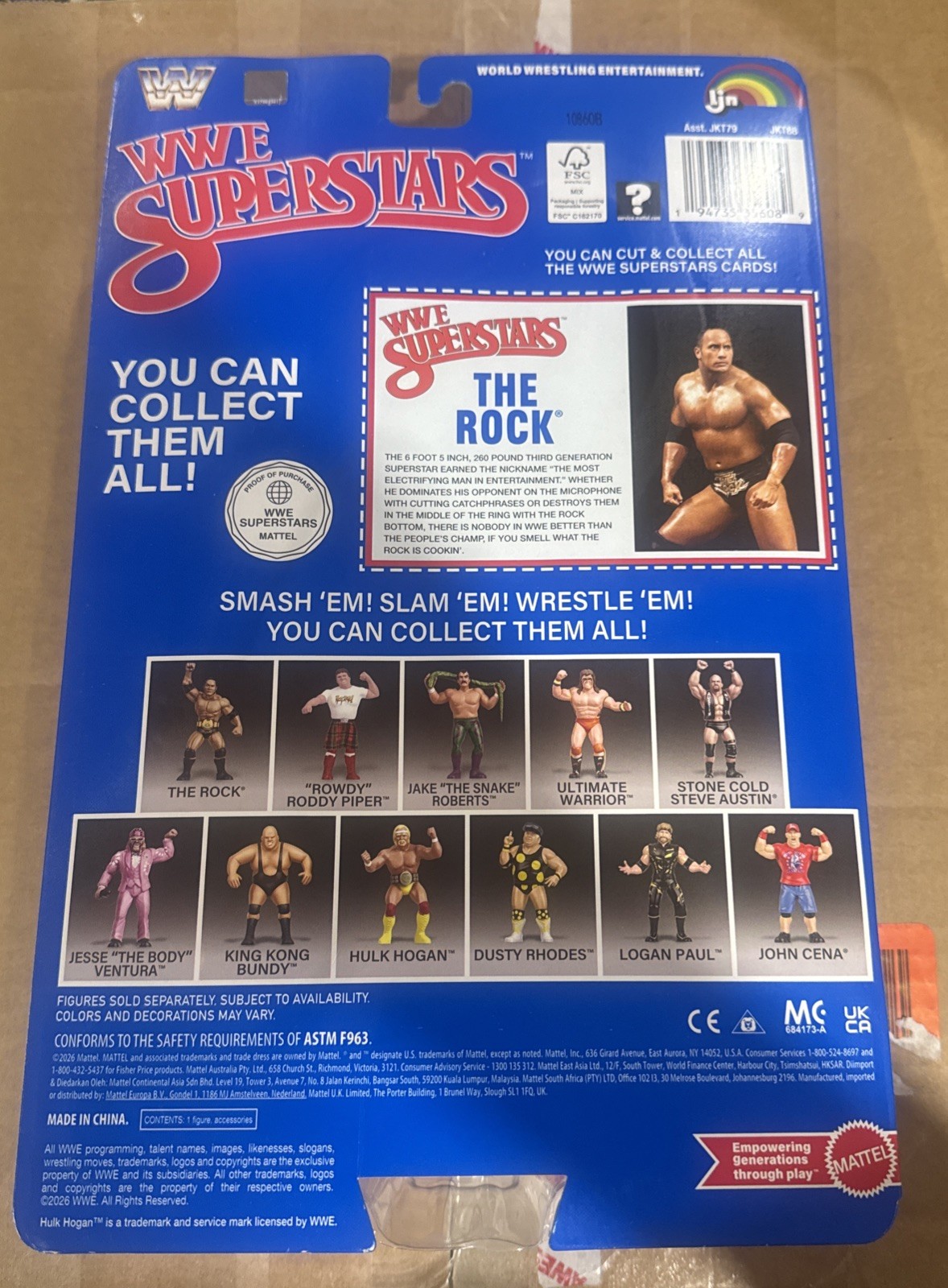 WWE Superstars – LJN – Series 3 – The Rock Blue Poster Inside!