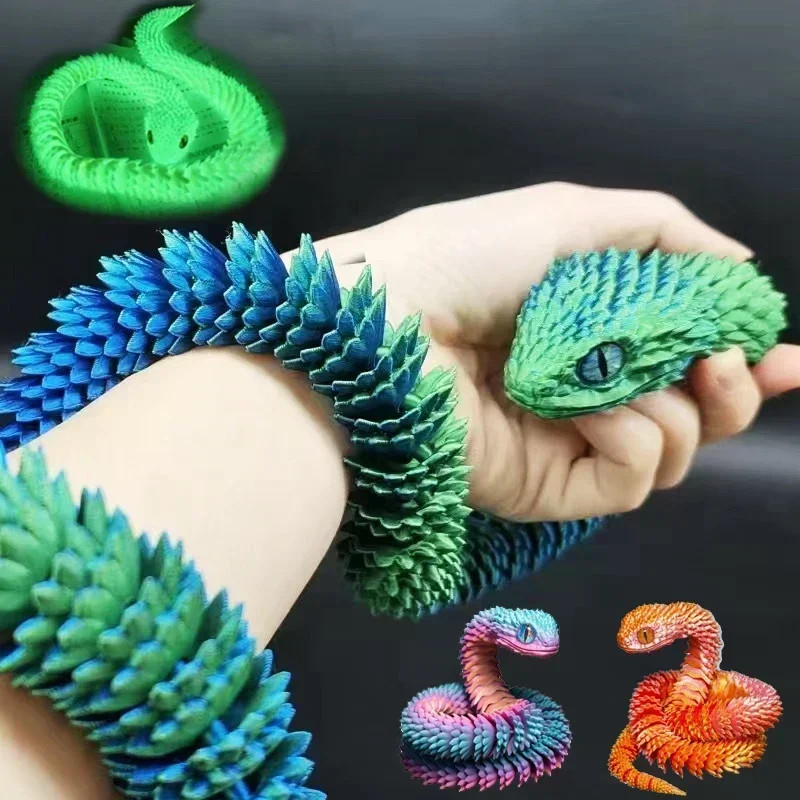 3D Printed 30cm Snake Movable Joint Simulation Model Desktop Decoration Toy