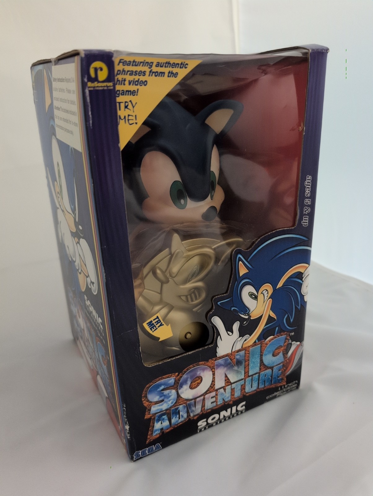 Vintage Sega Sonic Adventure 11″ Hedgehog Figure 1999 ReSaurus, New In Box