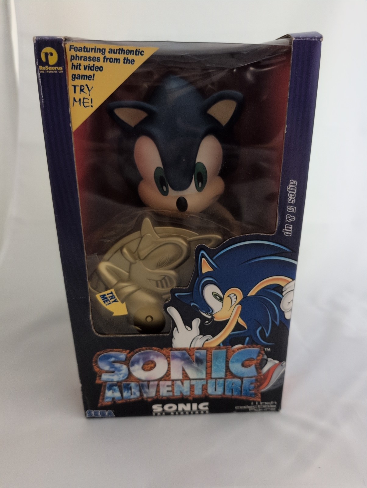 Vintage Sega Sonic Adventure 11″ Hedgehog Figure 1999 ReSaurus, New In Box