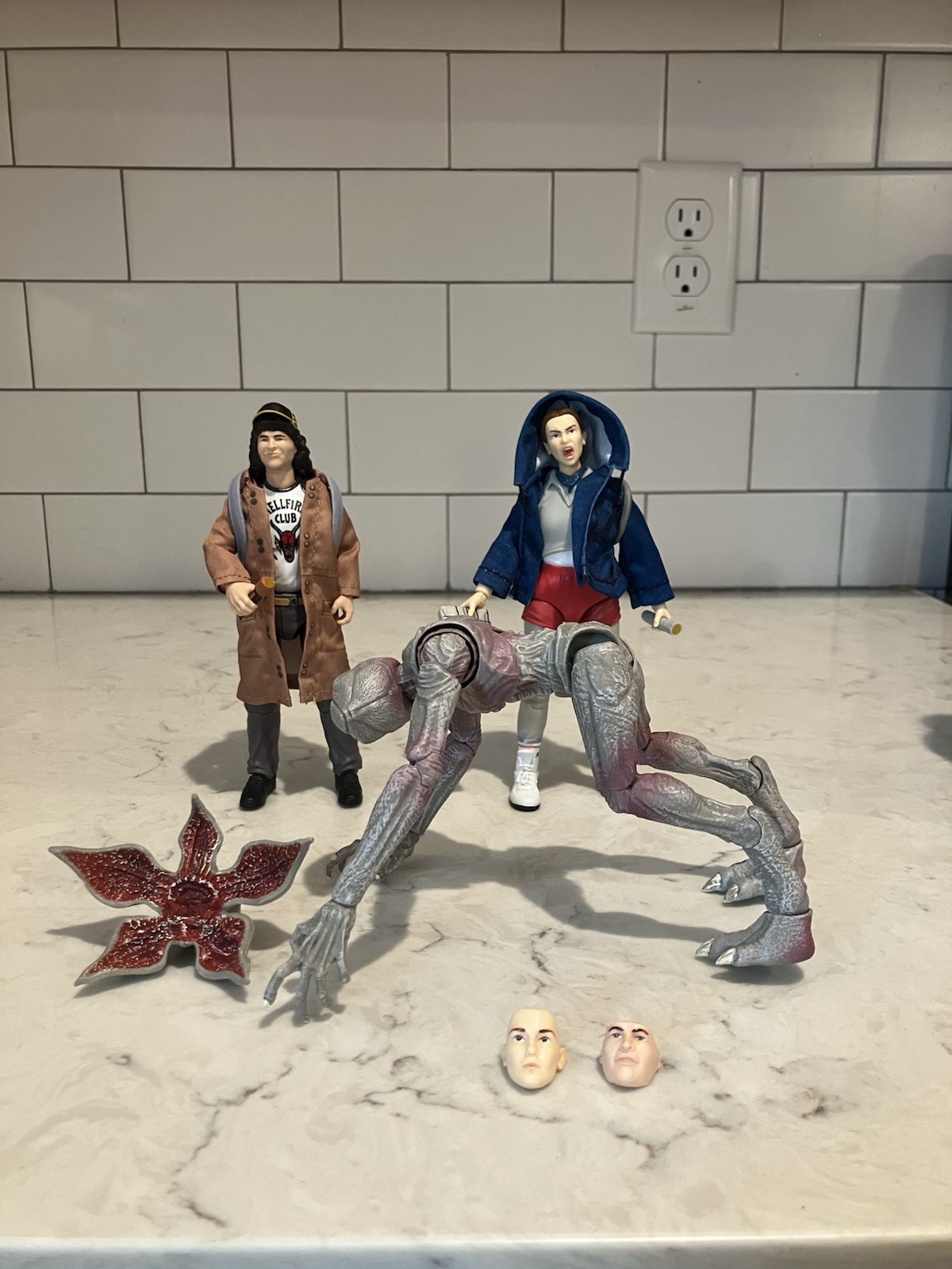 Jazwares Stranger Things Action Figure Lot W/Eleven Dustin and The Demegorgan