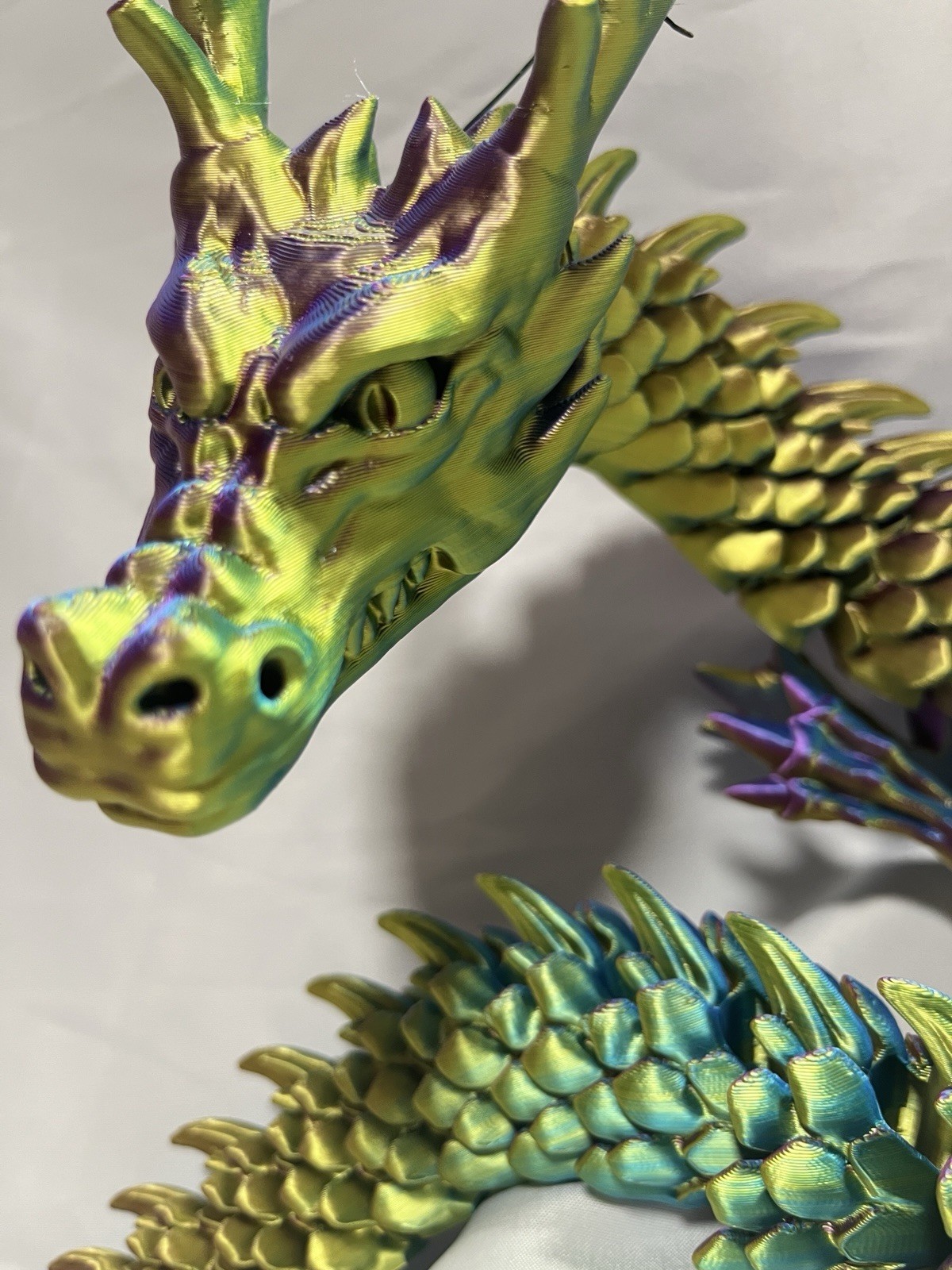 Red, Gray, Green Or Blue Articulated Dragon 36” 3D Printed Flexible Figure-Pick