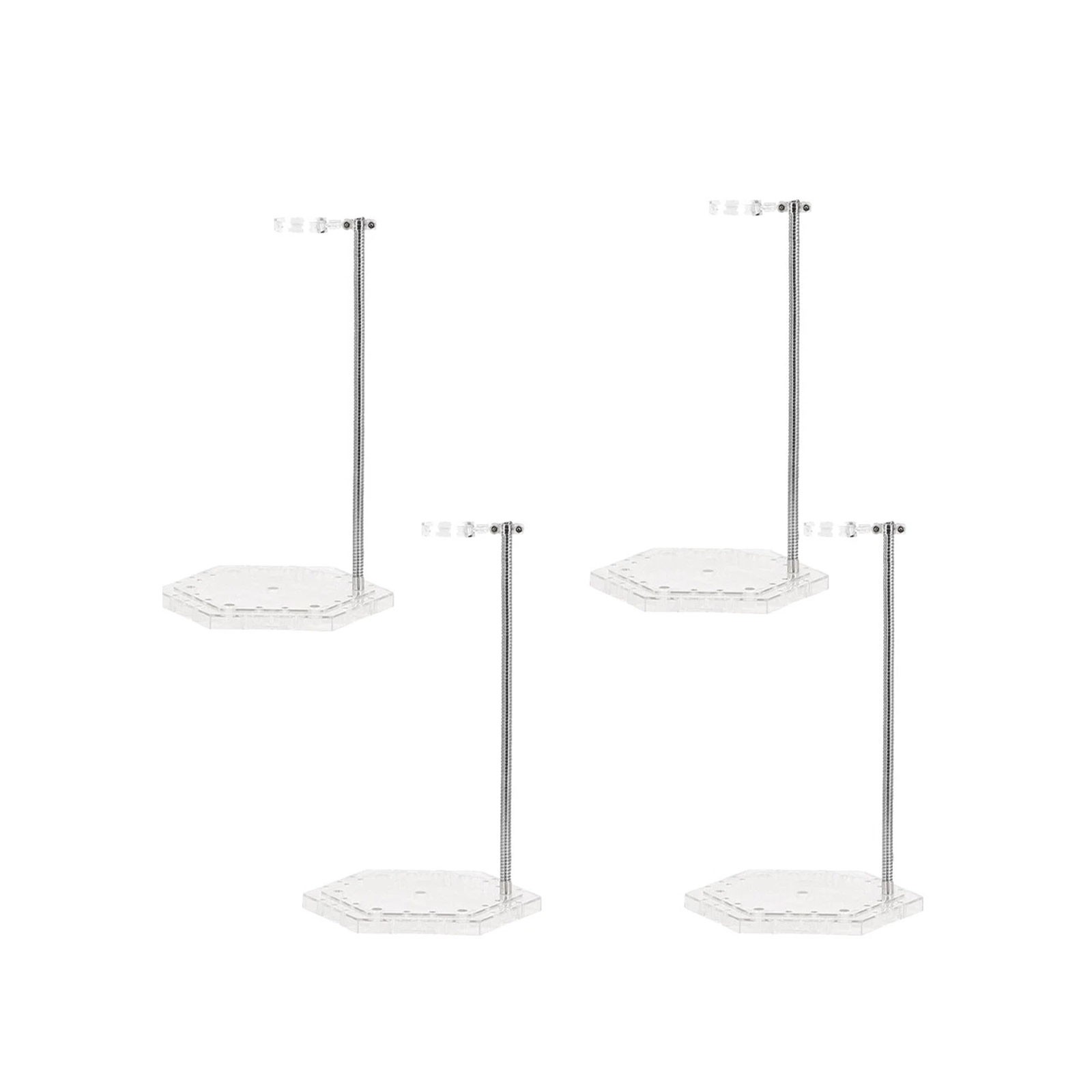 4PCS Clear Action Figure Stand Action Display Holder Metal Support Arm