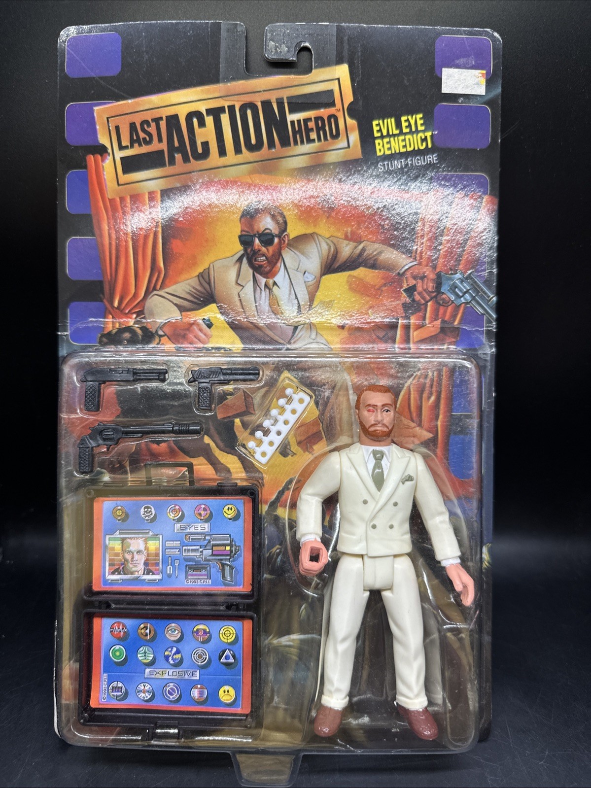 Mattel Last Action Hero Evil Eye Benedict Stunt Figure 1993 w/ Accessories