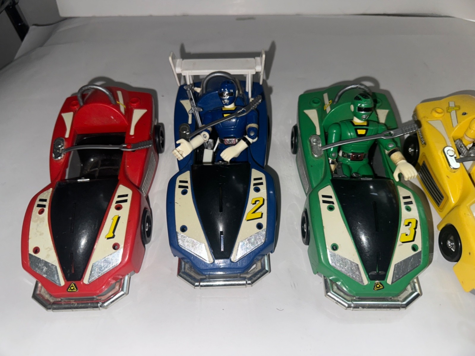 Lot Vintage 1997 Bandai Turbo Power Rangers Cars, Figures, and accessories