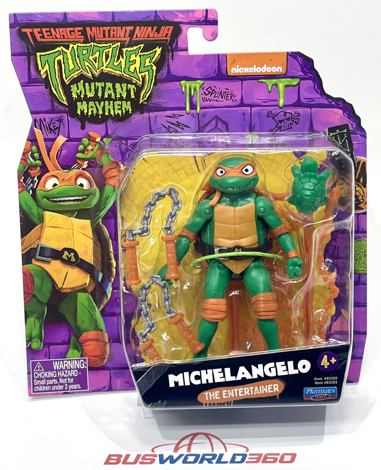 TEENAGE MUTANT NINJA TURTLES Mutant Mayhem MICHELANGELO TMNT 4″ Figure – NEW