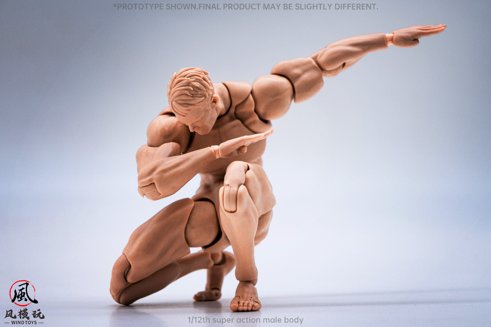 US Stock Wind Toys 1/12 Pale Skin Flexible Man Jointed 6″ Male Figure Head Body