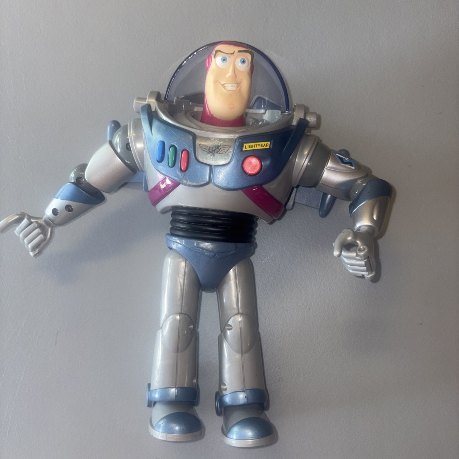 Toy Story 2 Techno Gear Buzz Lightyear untested & missing part of face shield