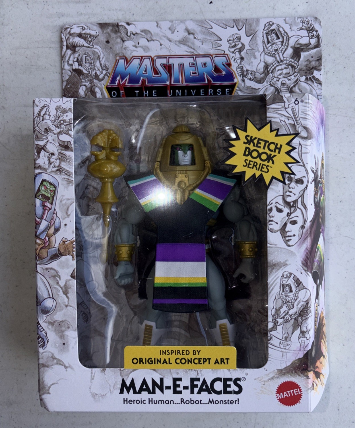 Masters of the Universe Origins Sketchbook Concept Art Man-E-Faces Unpunched New