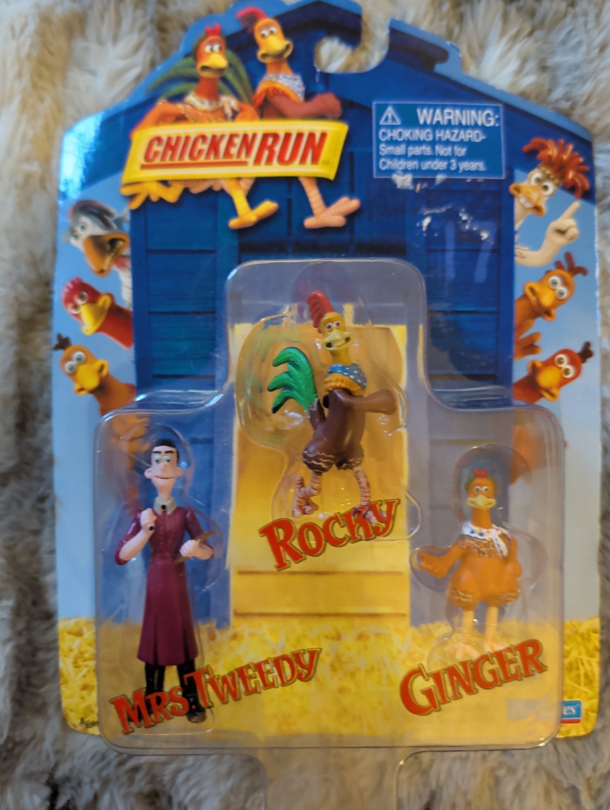 New Playmates 2000 Chicken Run figures Rocky Mrs Tweedy Ginger – New, Sealed