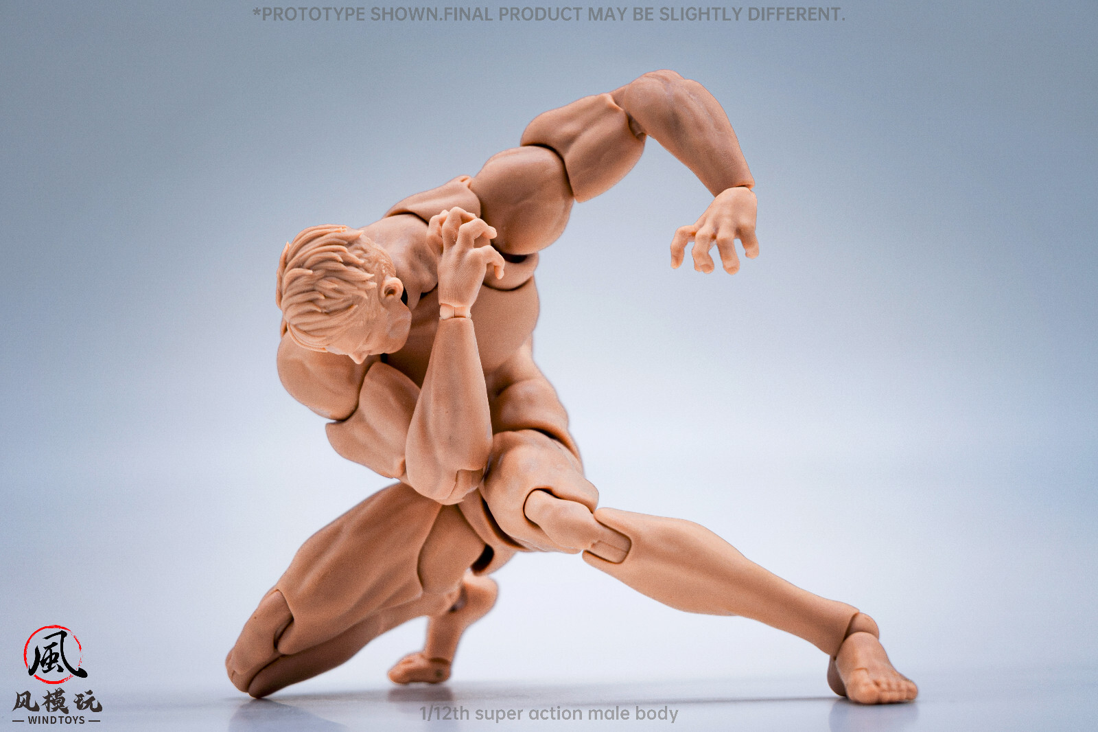 US Stock Wind Toys 1/12 Pale Skin Flexible Man Jointed 6″ Male Figure Head Body
