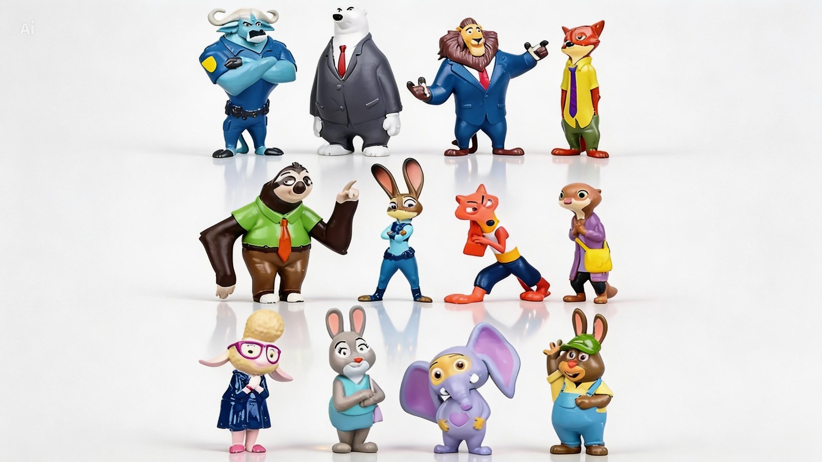 Zootopia Animals Dolls Figures Cake Topper Party Toys Gift – 12 Pcs Set 2″