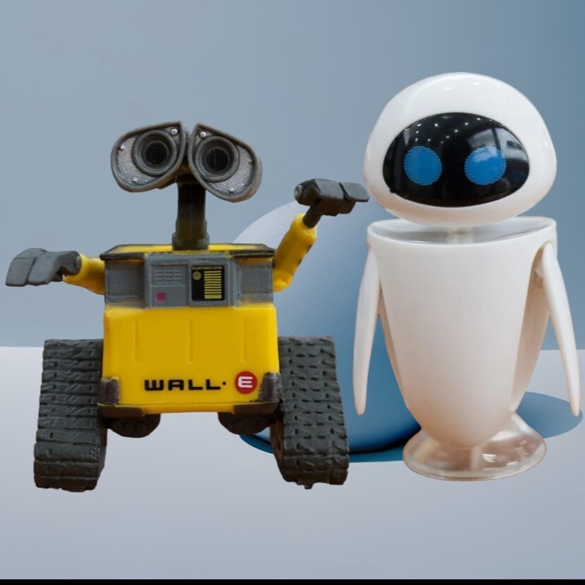 Set of 2 Disney Robot Wall-E and Eee-Vah EVE robot Figure Kid’s Gift