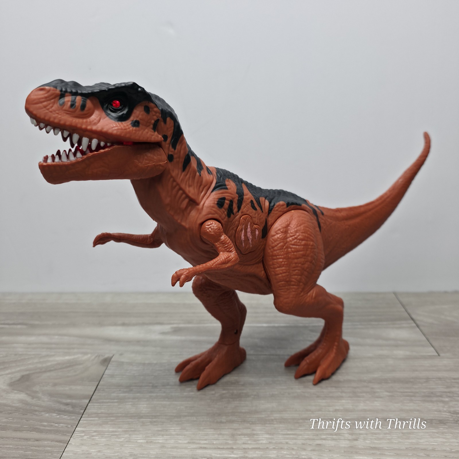 T Rex Dinosaur Plastic Toy – 12″ Sound Roars Eyes LightUp – Tested WM-H 20211103