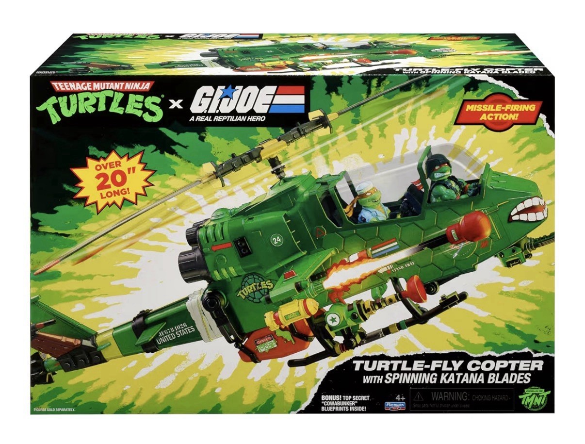TMNT X G.I.JOE: Playmates Toys 2026 – (TURTLE-FLY COPTER) 4+ Brand New In Hand