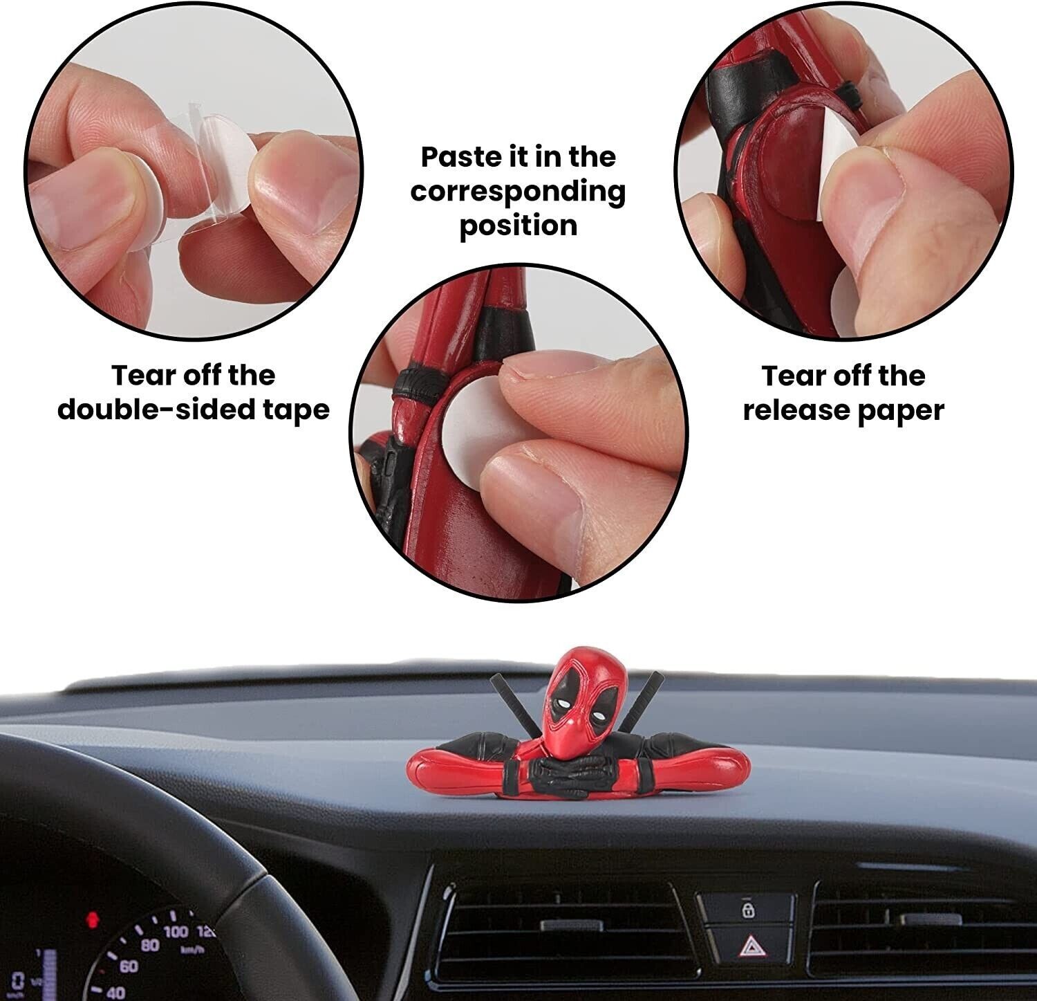 3 Pcs Superhero Deadpool Mini Figure Car Dashboard Decorations Toys US Seller