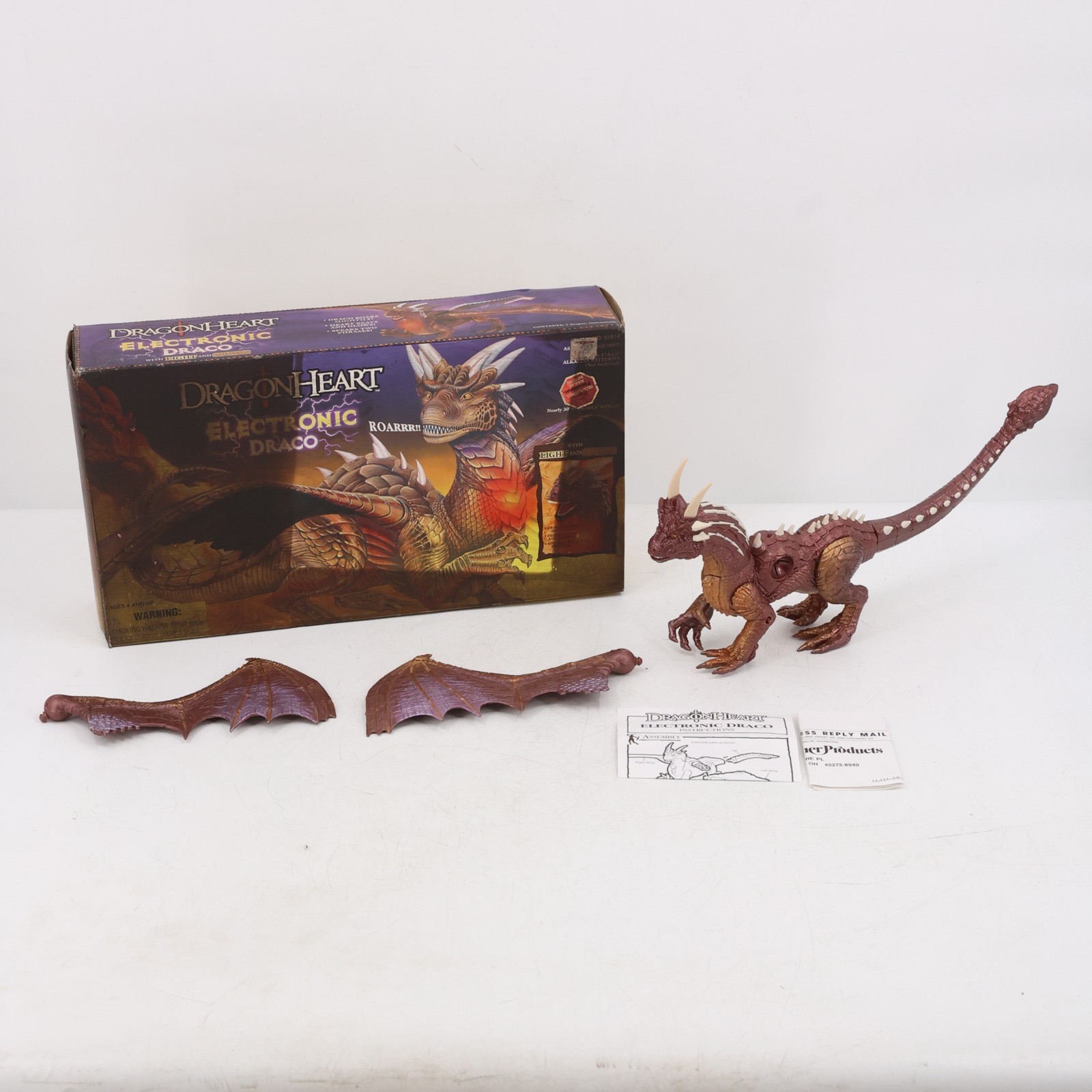 1996 Kenner DragonHeart Electronic Draco The Dragon Light & Sound Toy With Box