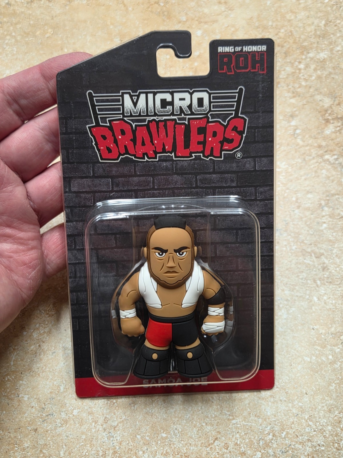 ROH Samoa Joe Micro Brawler in Red/Black Trunks Ring of Honor AEW WWE