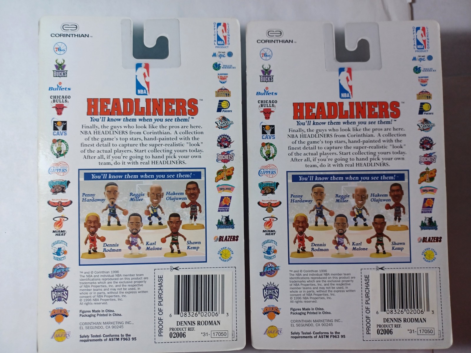NBA Corinthian Headliners Dennis Rodman Chicago Bulls Figures- Red & Yellow Hair