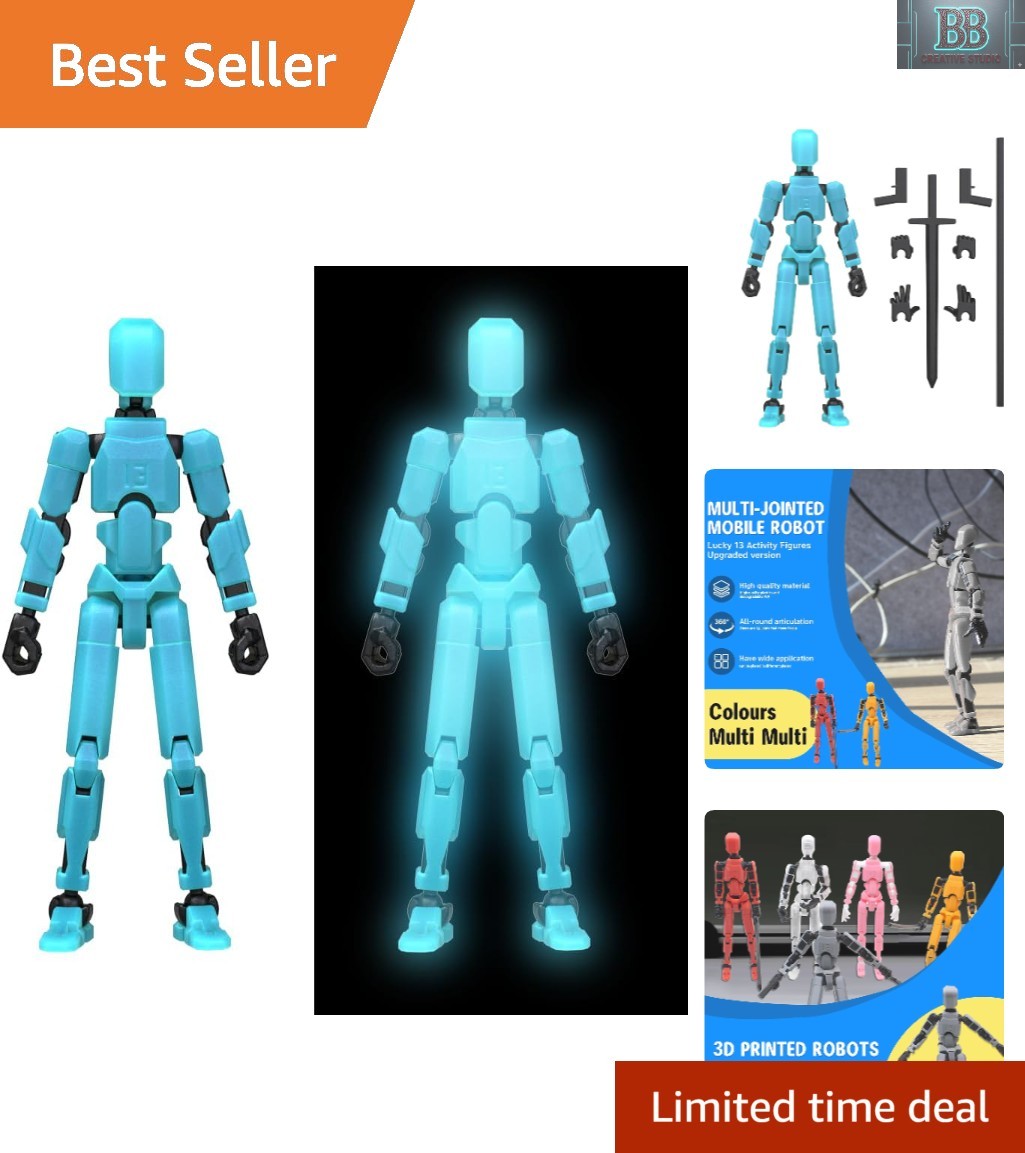 T13 Glow in the Dark Blue 3D Action Figure – Fully Articulated Collectible