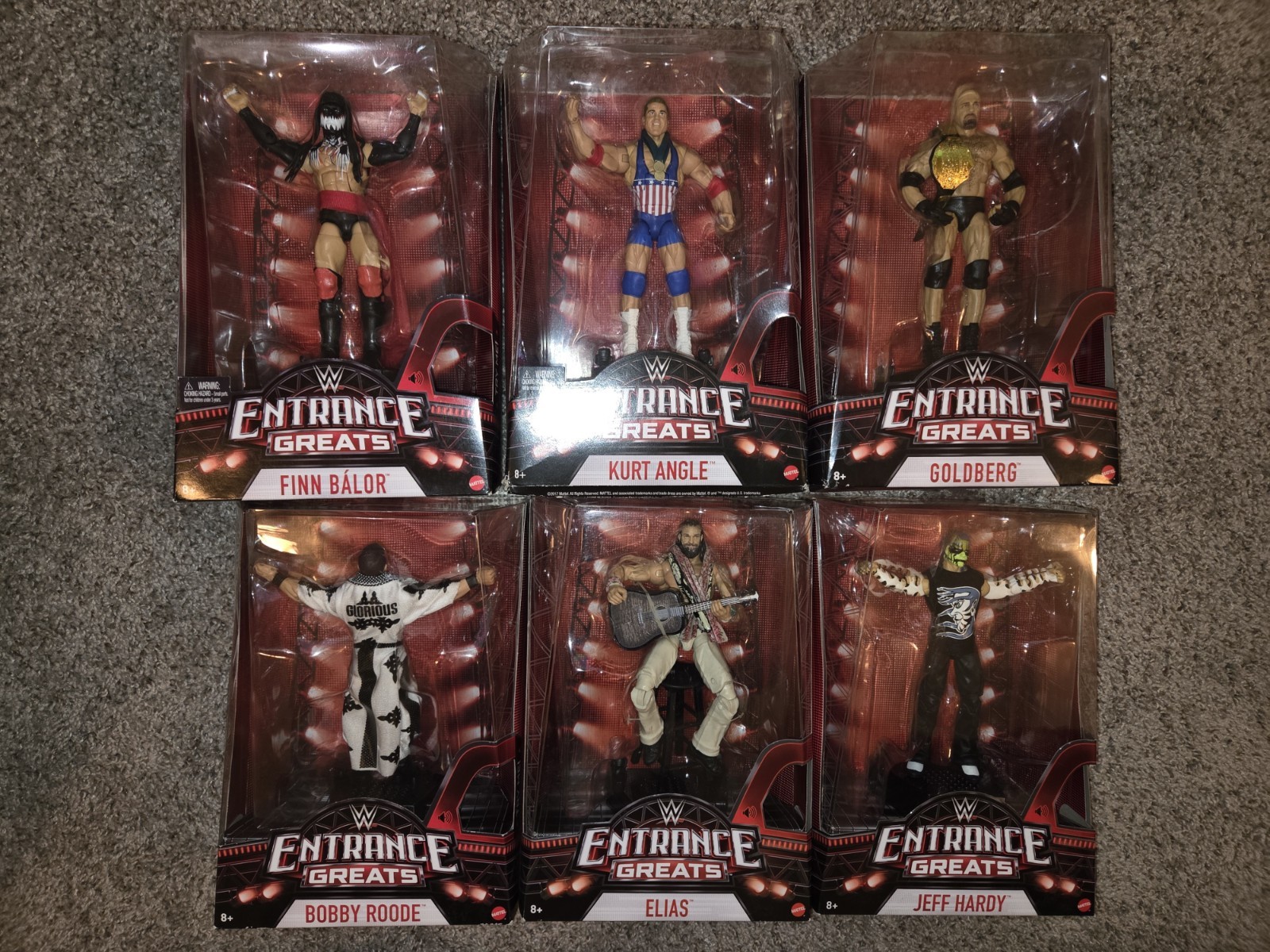 Mattel WWE Elite Entrance Greats Action Figures Lot of 6 Kurt Angle Jeff Hardy +