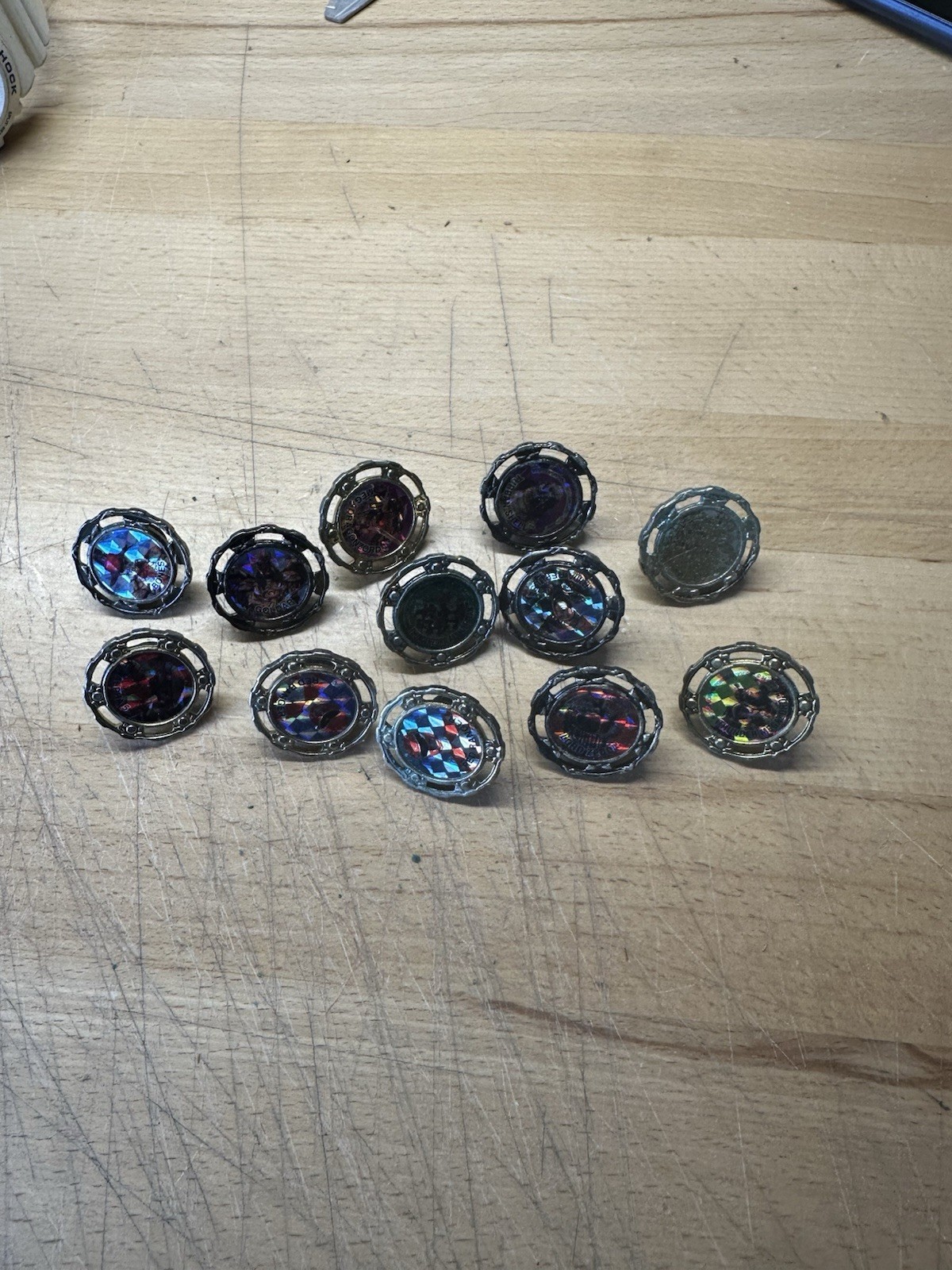 Mighty Morphin Power Rangers Spin Fighters Lot 12 Tops Spinners Red Blue Black