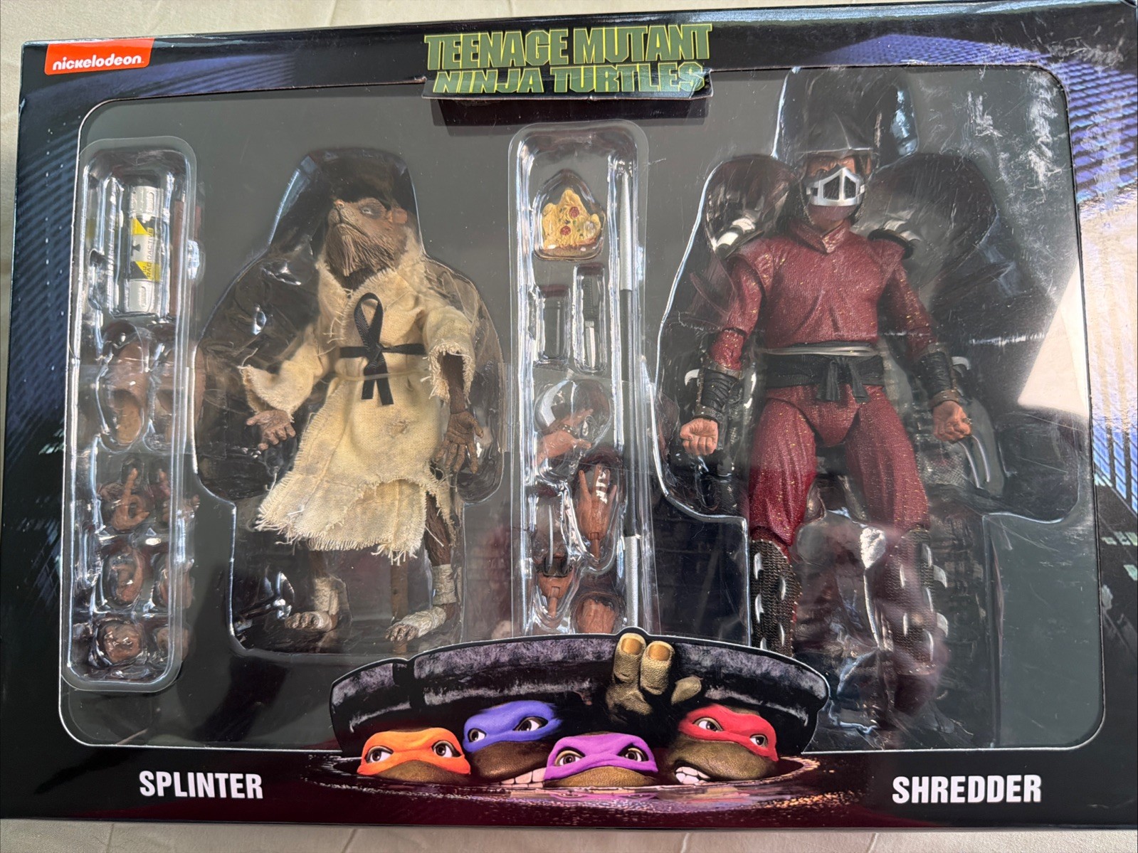 NECA TMNT Movie Splinter and Shredder 2pack Teenage Mutant Ninja Turtles New