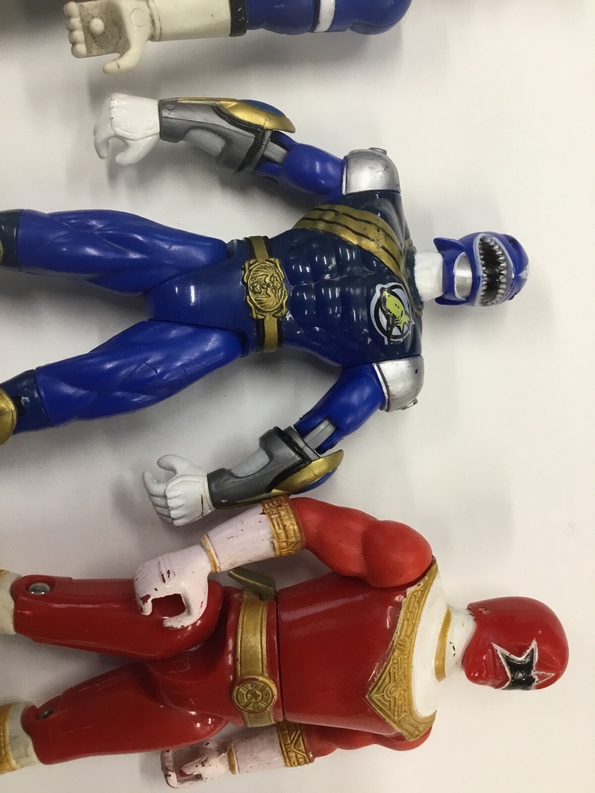 Vintage Lot Of 3 Power Ranger Figures red blue black