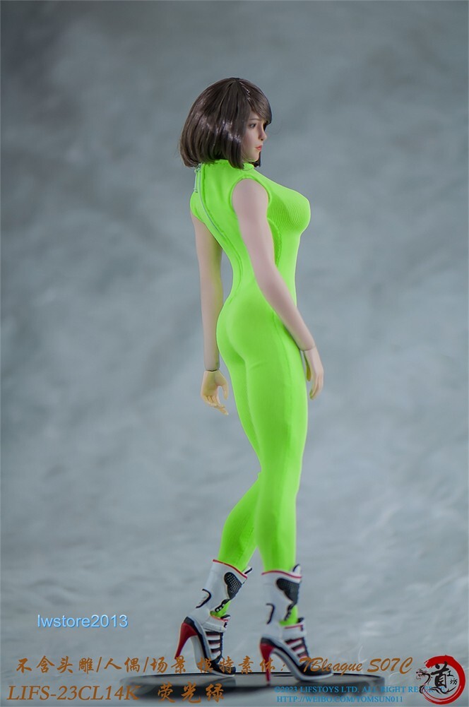 1:6 Bright Green Sleeveless Bodysuit Clothes For 12″ Female PH TBL Figure Body
