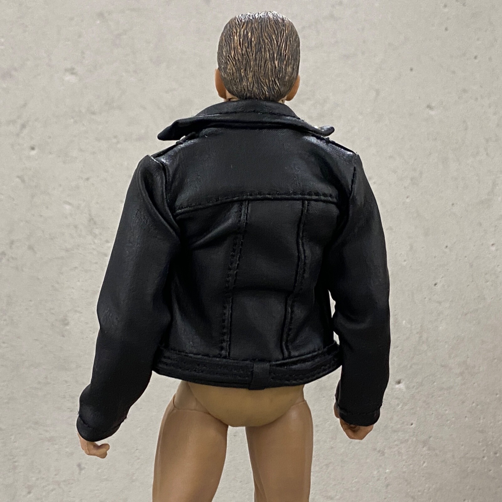 PB-LJK-S: 1/12 Black Biker Leather Jacket for 6 inch slim body