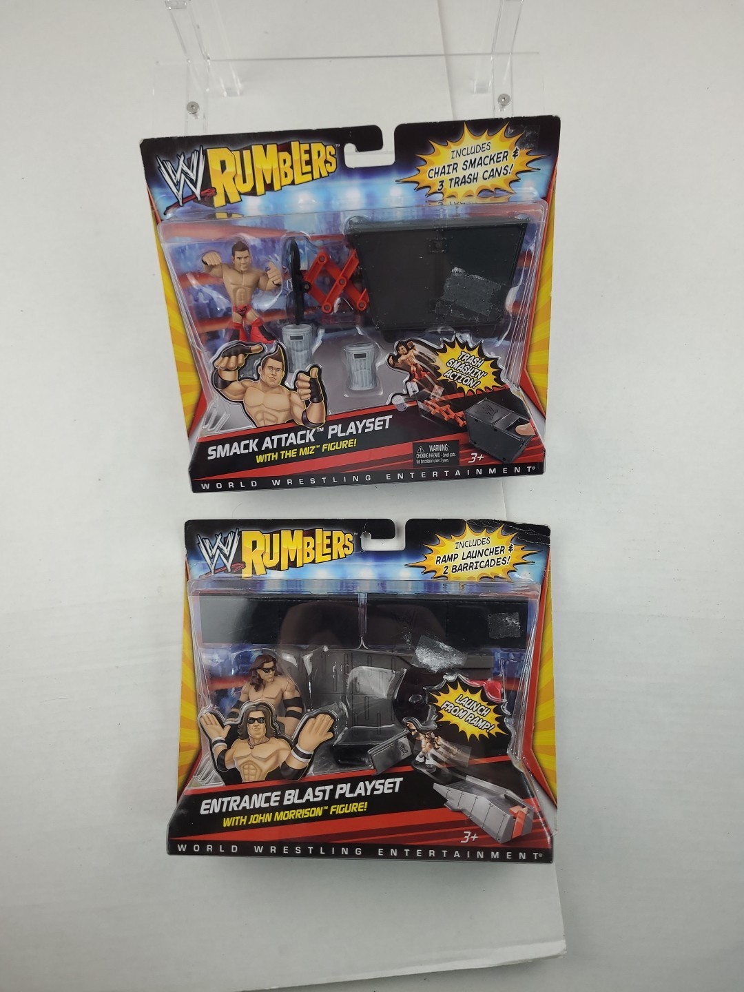 WWE Rumblers John Morrison Miz Playset Wrestling Action Figure Lot Mattel Aew