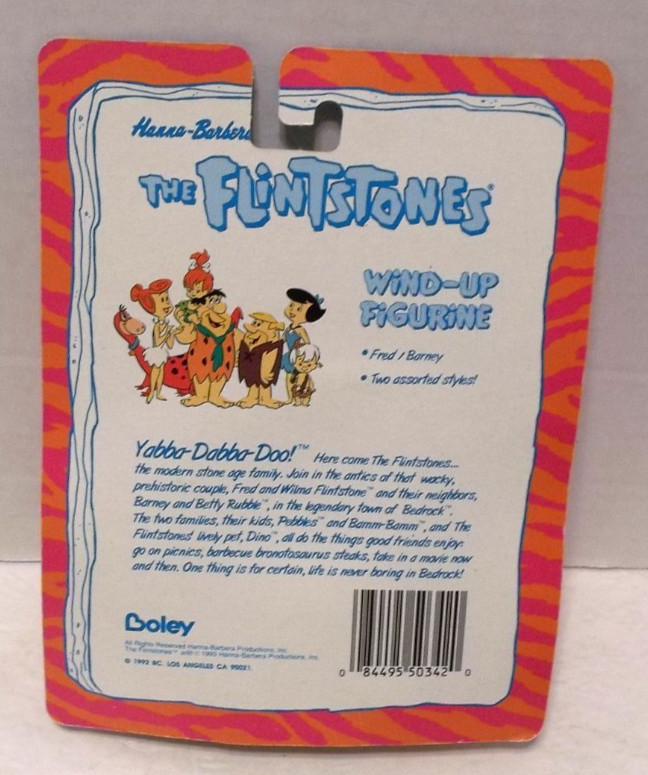 1992 The Flintstones FRED Wind-Up Walker Figurine MOC sealed & works