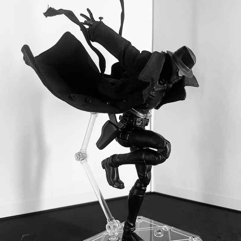 1/12 Spider-Man Noir Black Wired Trench Coat For 6″ ML Action Figure Body New