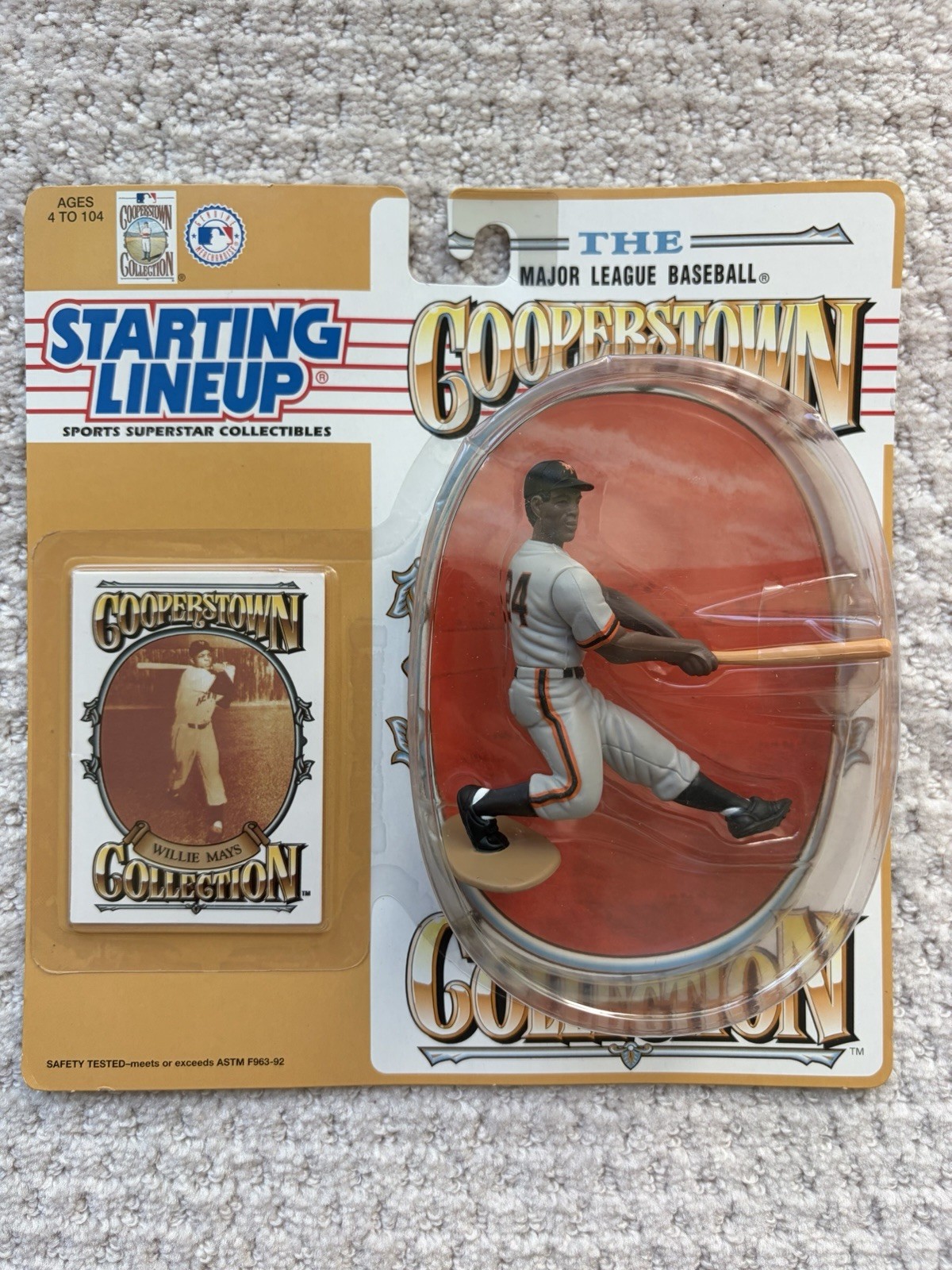 1994 WILLIE MAYS Starting Lineup SF GIANTS Baseball COOPERSTOWN COLLECTION+CARD
